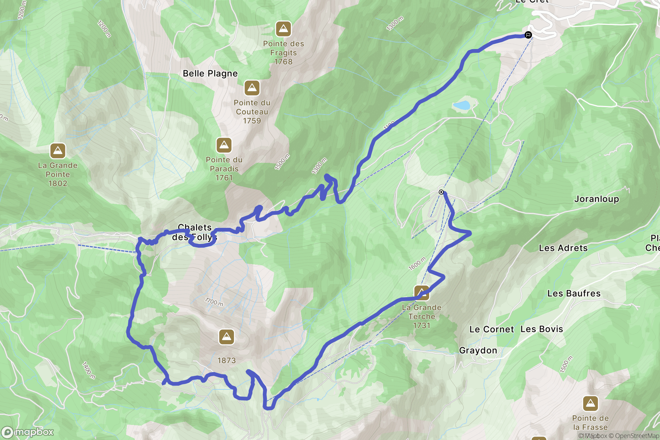 Saint-Jean-d'Aulps : carte du parcours de randonnée - France