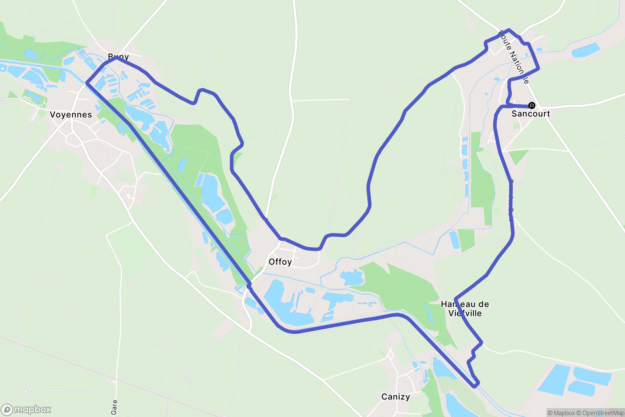 Sancourt : carte du parcours de randonnée - France