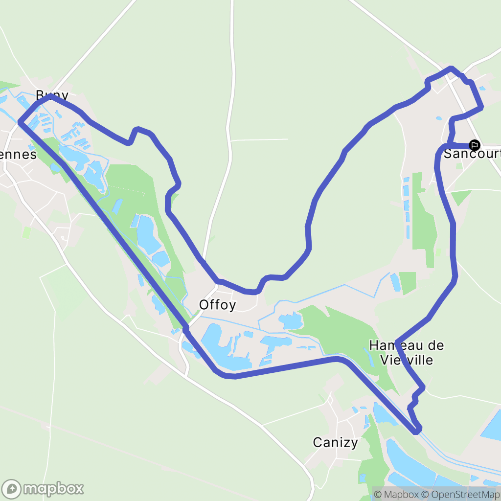 Sancourt : carte du parcours de randonnée - France