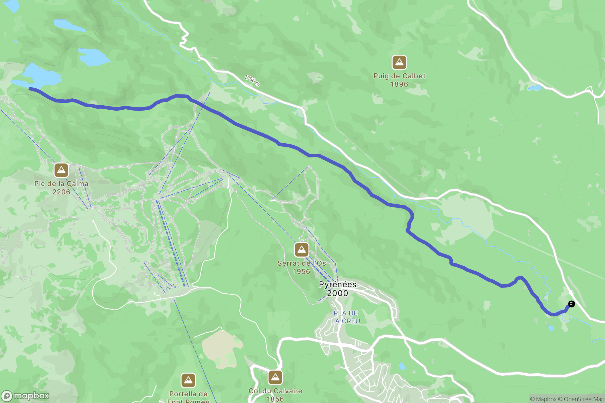 La Llagonne : carte du parcours de randonnée - France