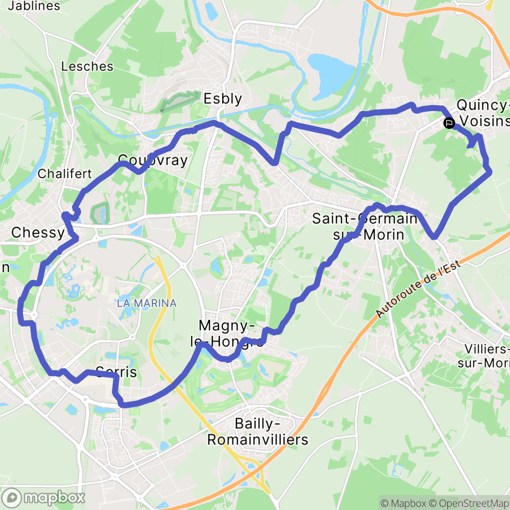 Quincy-Voisins : carte du parcours de randonnée - France