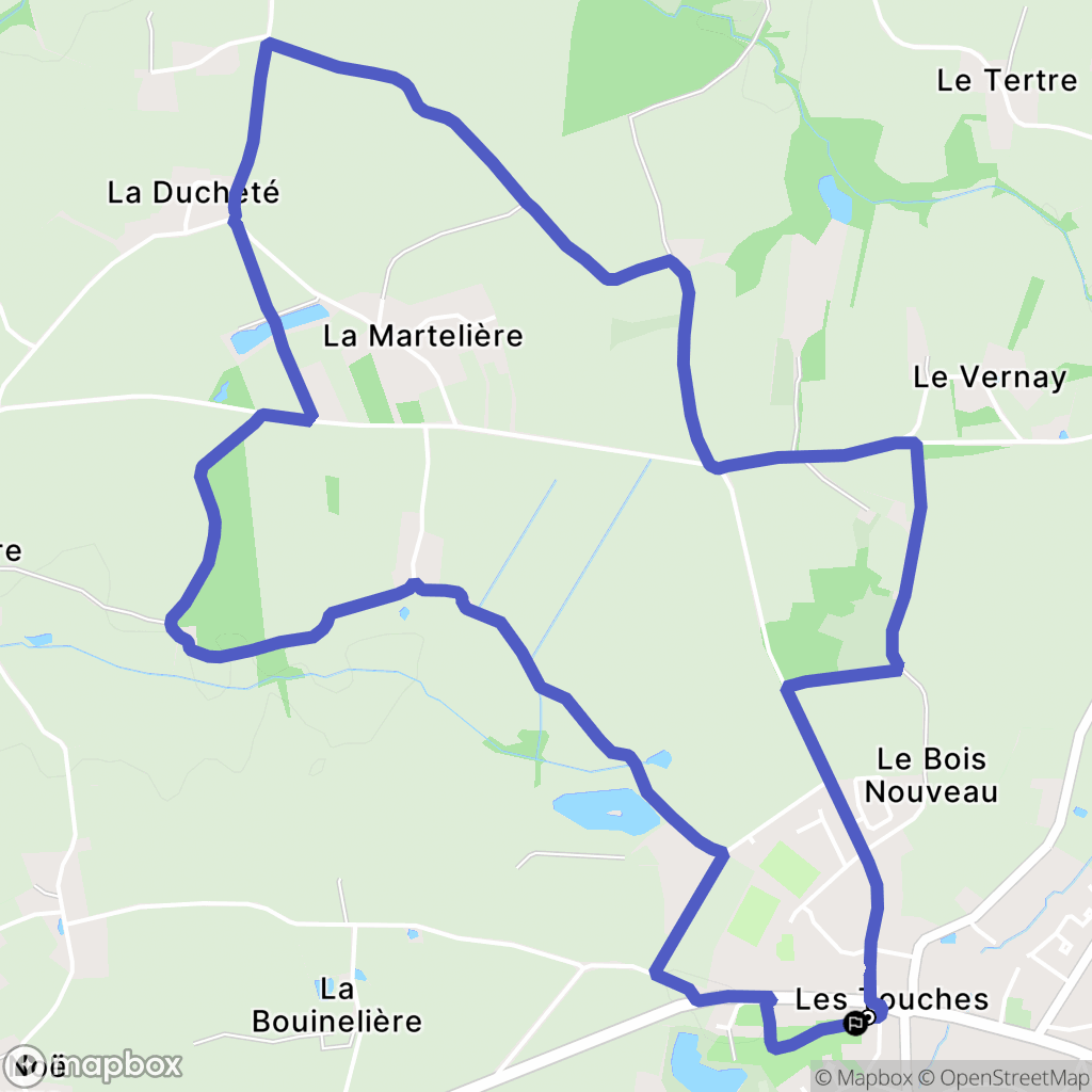 Les Touches : carte du parcours de randonnée - France