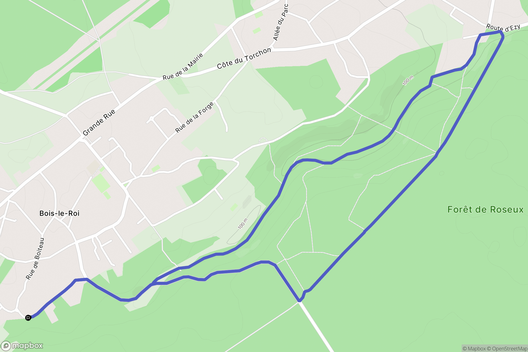 Bois-le-Roi : carte du parcours de randonnée - France
