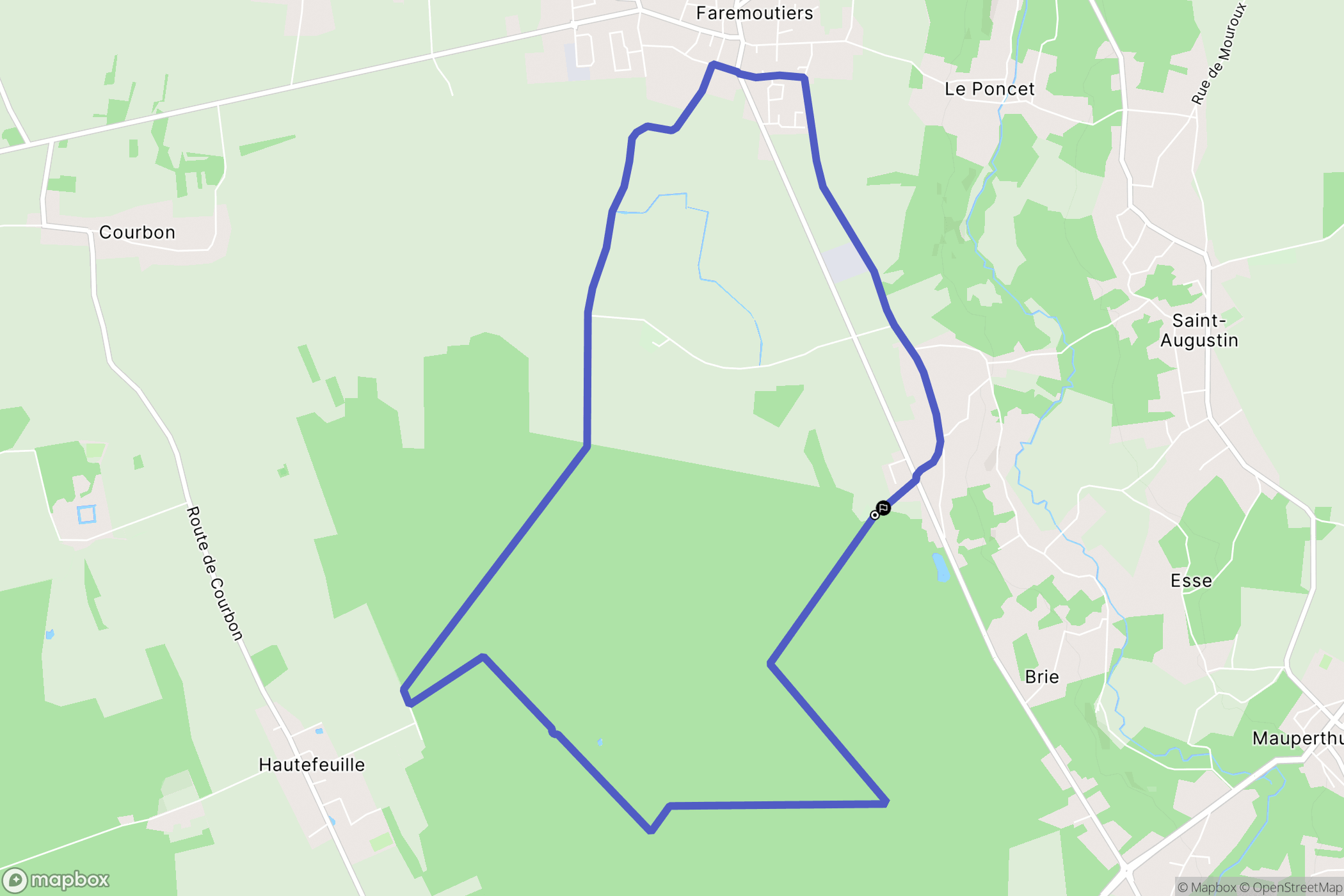Faremoutiers : carte du parcours de randonnée - France