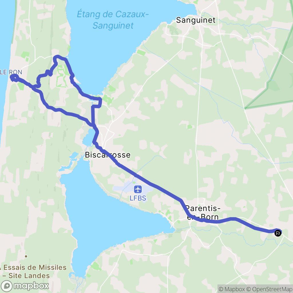 Parentis-en-Born : carte du parcours de randonnée - France