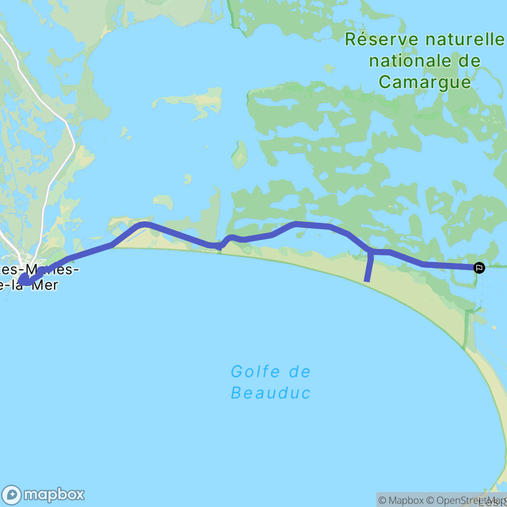 Saintes-Maries-de-la-Mer : carte du parcours de randonnée - France