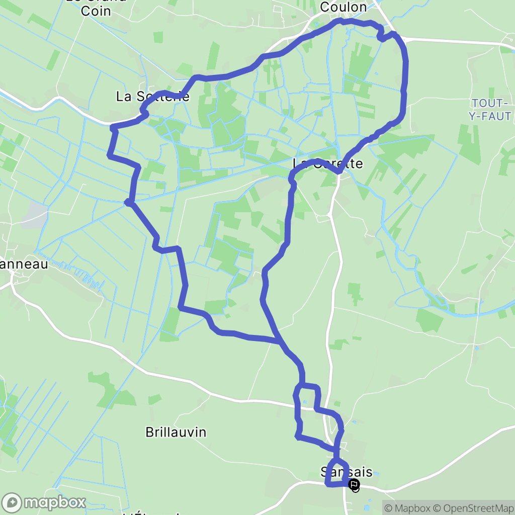Sansais : carte du parcours de randonnée - France