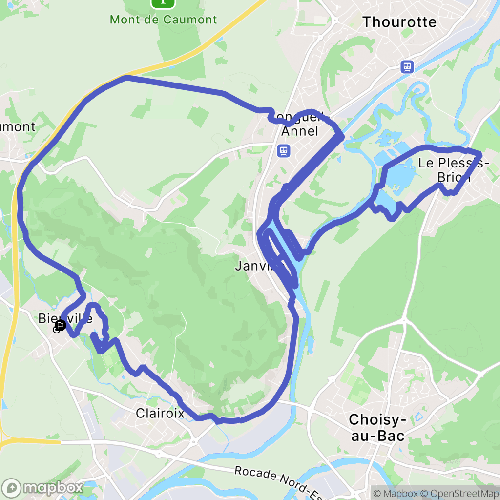 Bienville : carte du parcours de randonnée - France