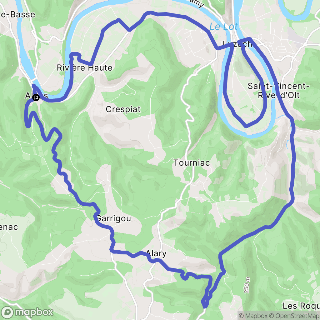 Albas : carte du parcours de randonnée - France