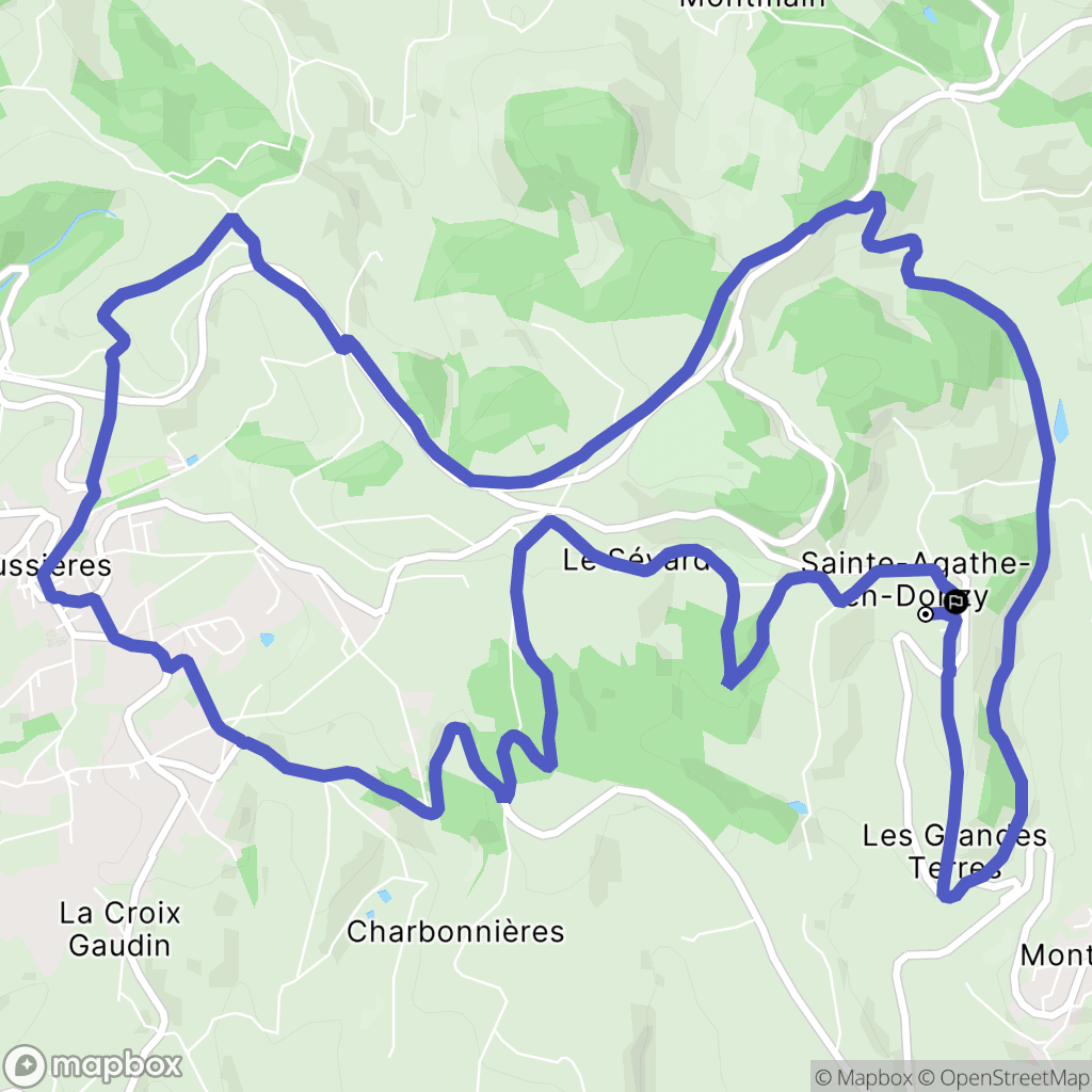 Sainte-Agathe-en-Donzy : carte du parcours de randonnée - France