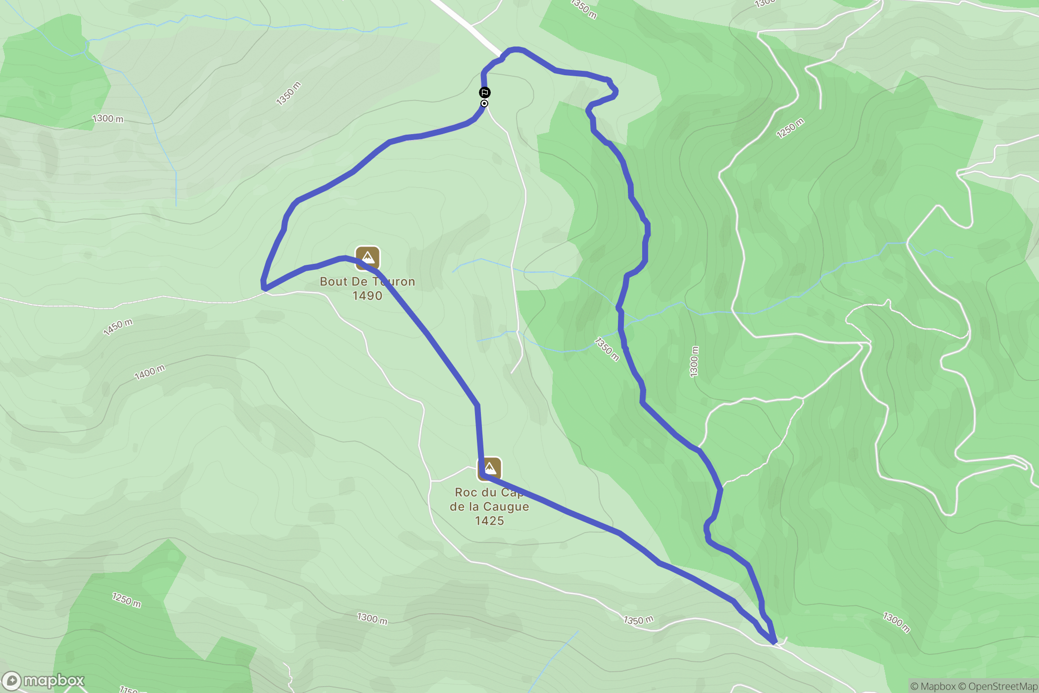 Montoulieu : carte du parcours de randonnée - France