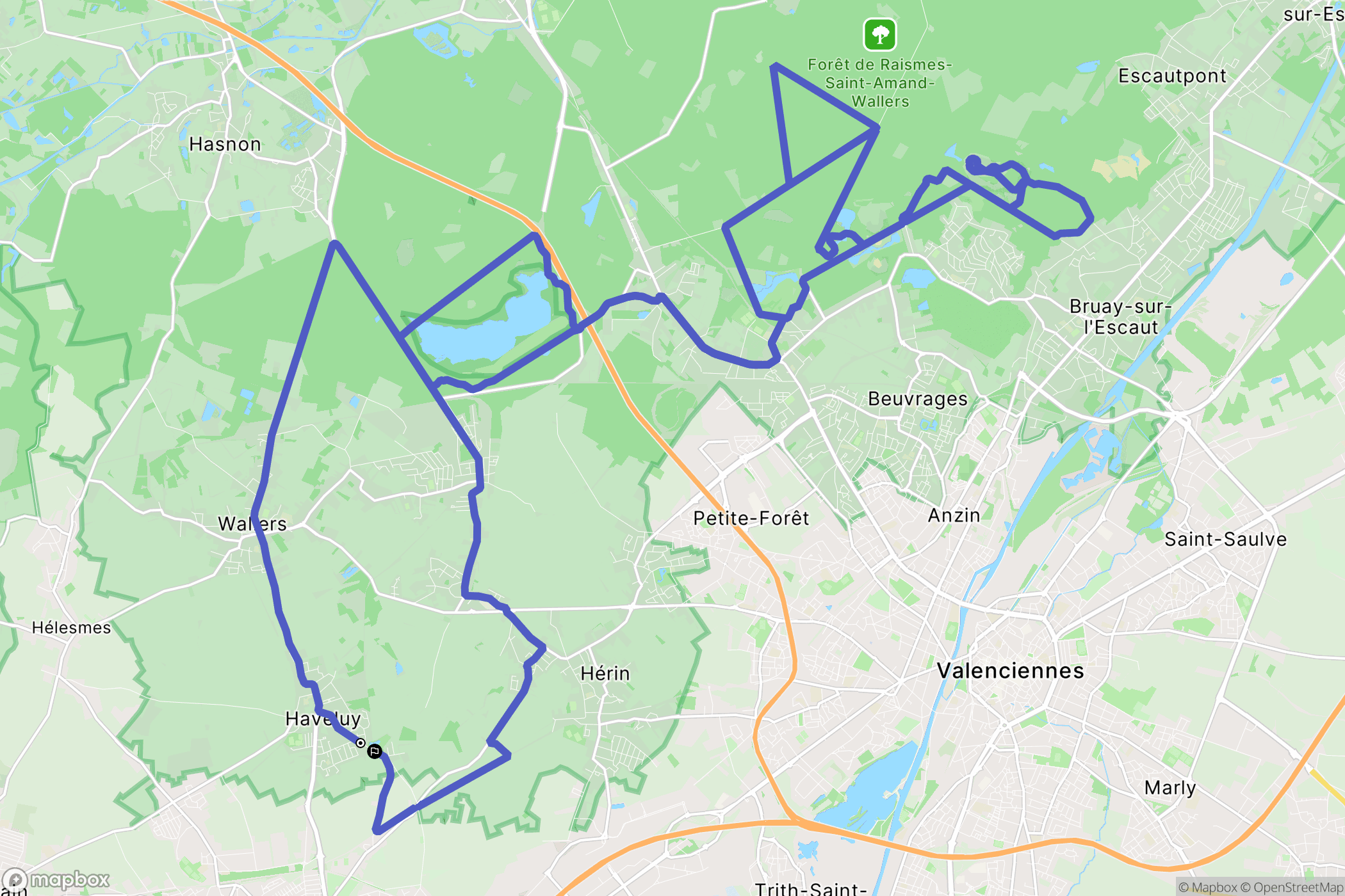 Haveluy : carte du parcours de randonnée - France