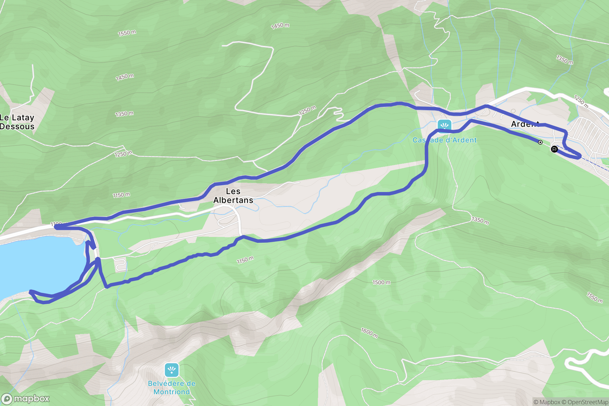 Montriond : carte du parcours de randonnée - France
