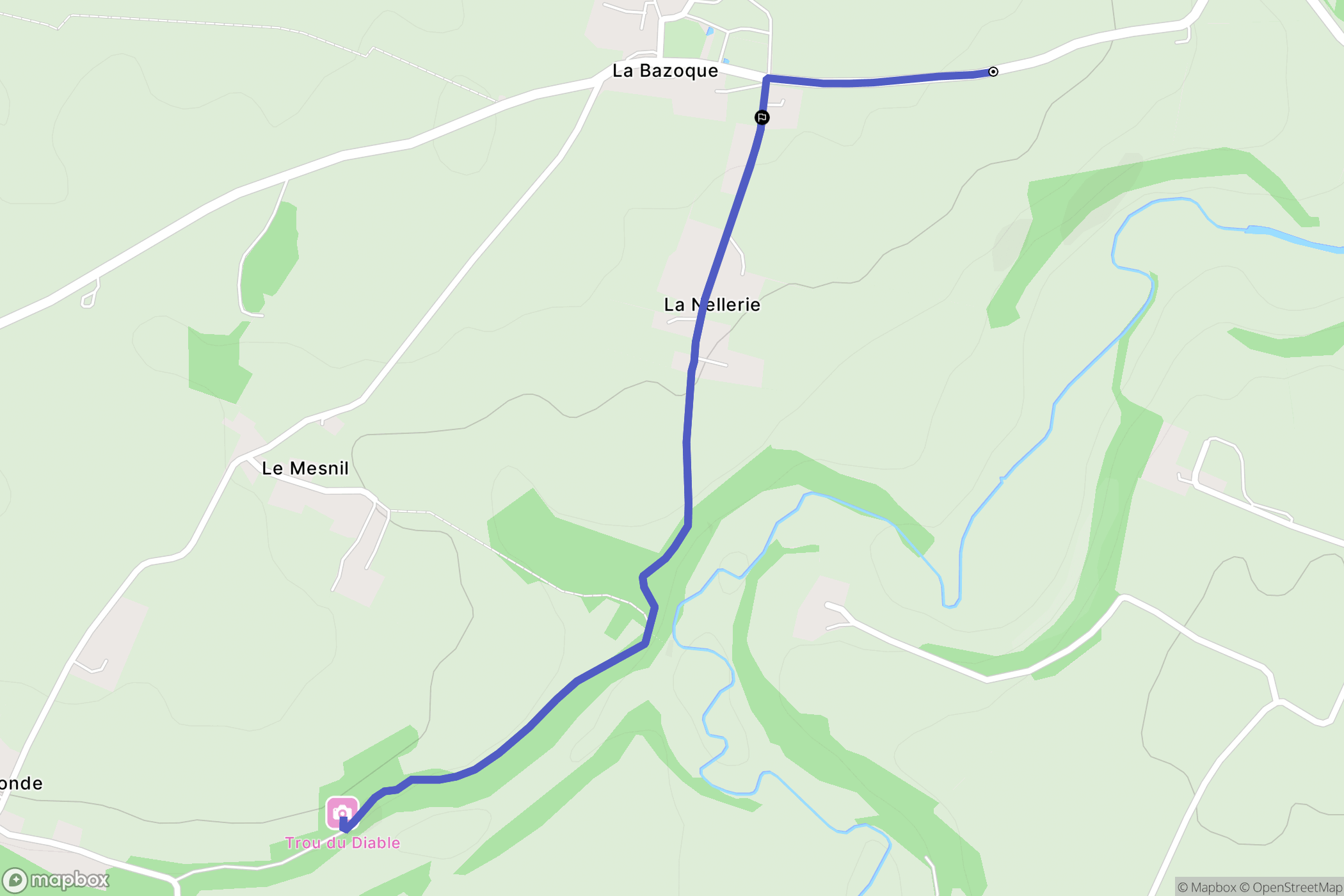 La Bazoque : carte du parcours de randonnée - France
