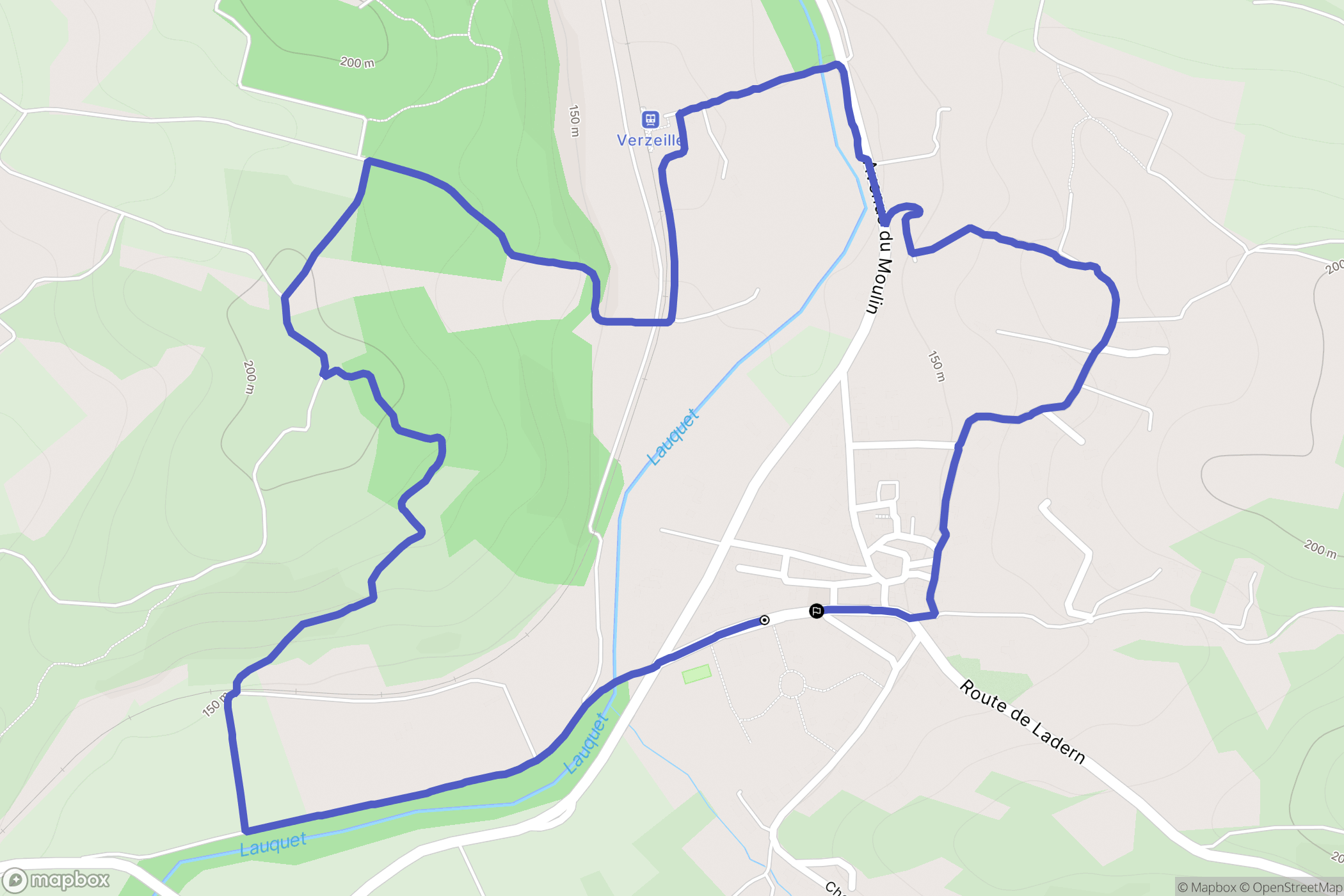 Verzeille : carte du parcours de randonnée - France
