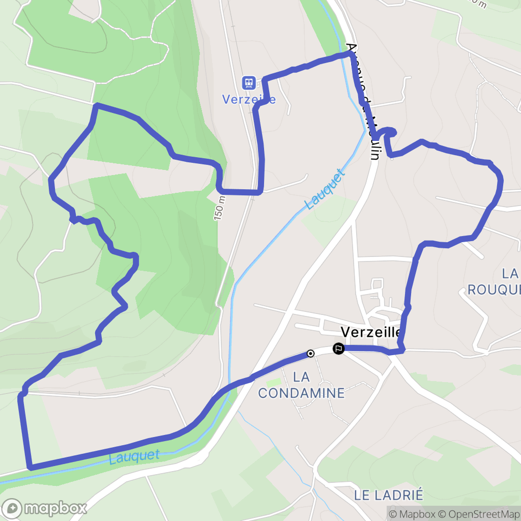 Verzeille : carte du parcours de randonnée - France