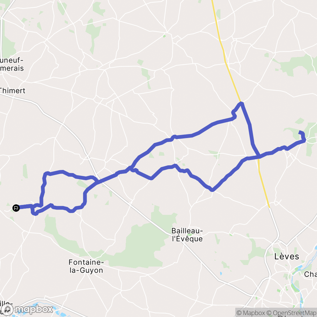 Saint-Arnoult-des-Bois : carte du parcours de randonnée - France