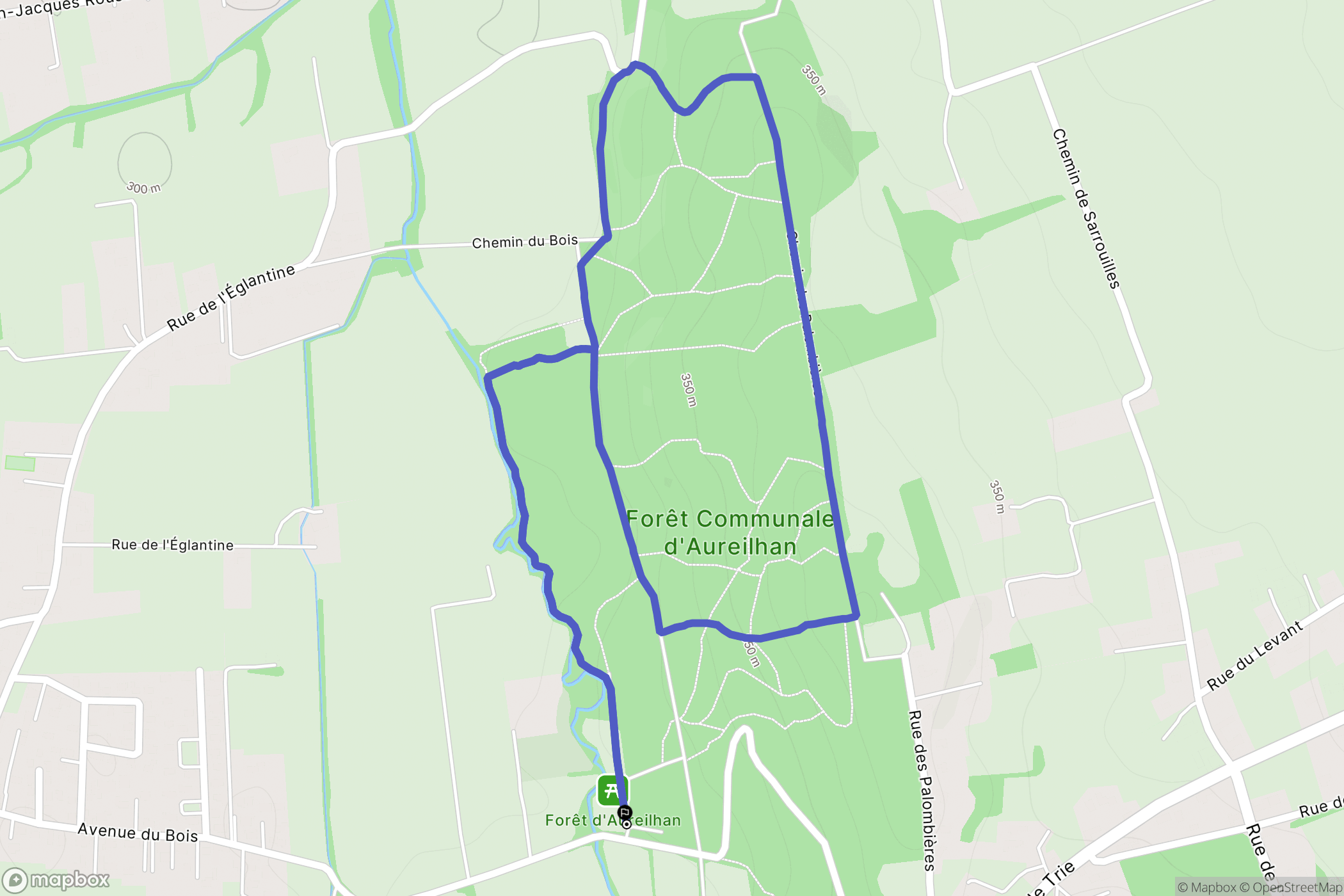 Aureilhan : carte du parcours de randonnée - France