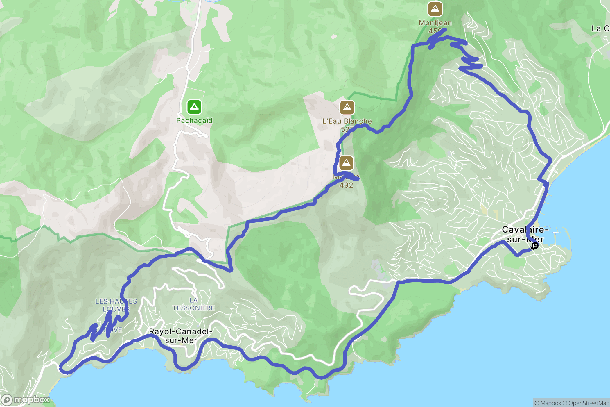 Cavalaire-sur-Mer : carte du parcours de randonnée - France