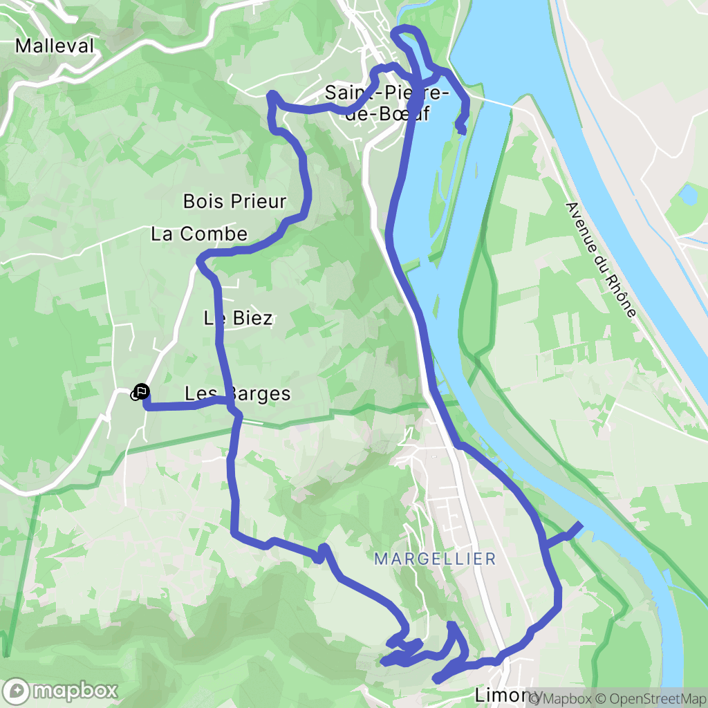 Saint-Pierre-de-Bœuf : carte du parcours de randonnée - France