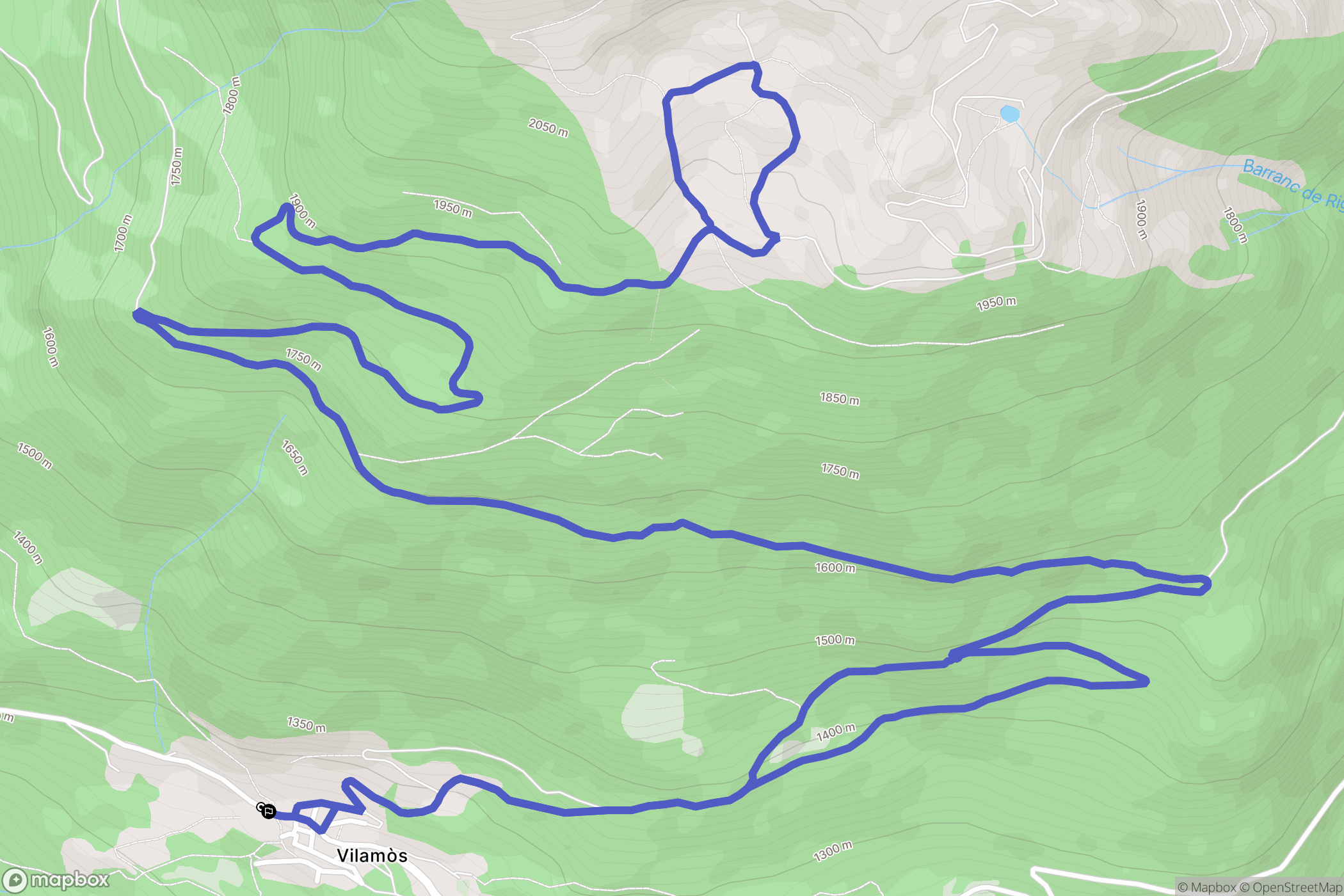 Vilamòs : carte du parcours de randonnée - Spain