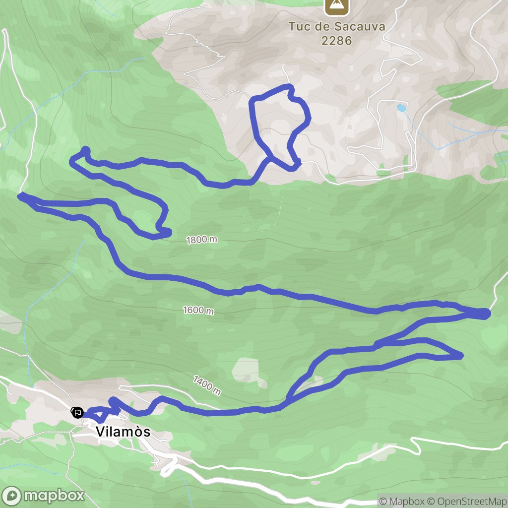 Vilamòs : carte du parcours de randonnée - Spain