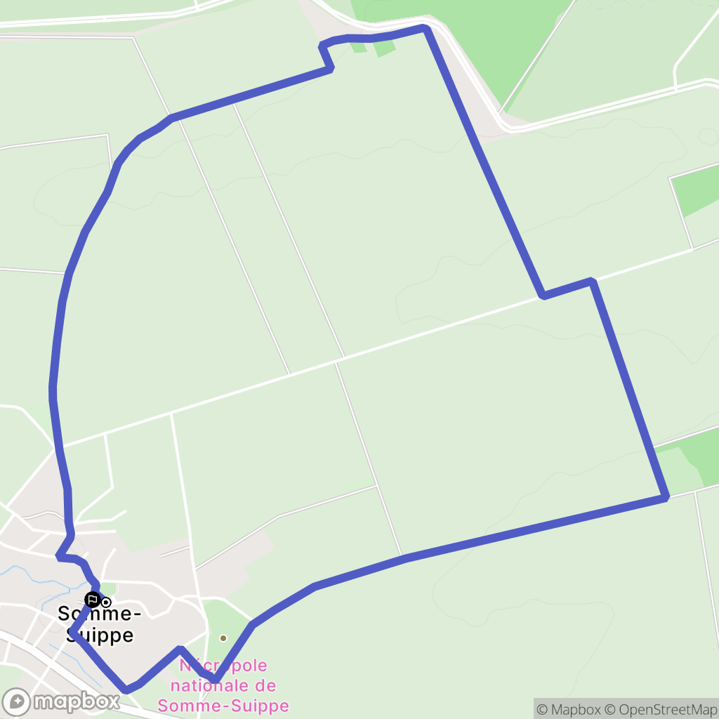Somme-Suippe : carte du parcours de randonnée - France
