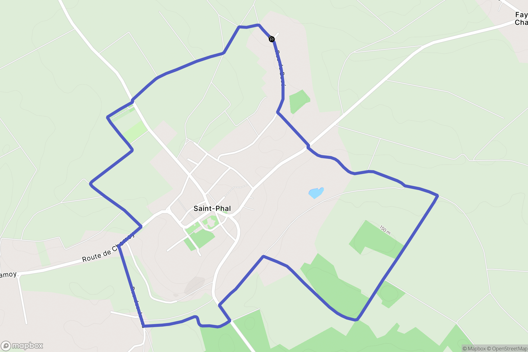 Saint-Phal : carte du parcours de randonnée - France