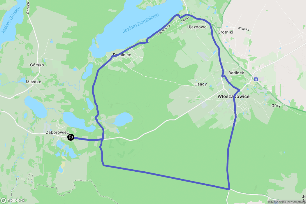 Zaborówiec: mapa trasy - Poland