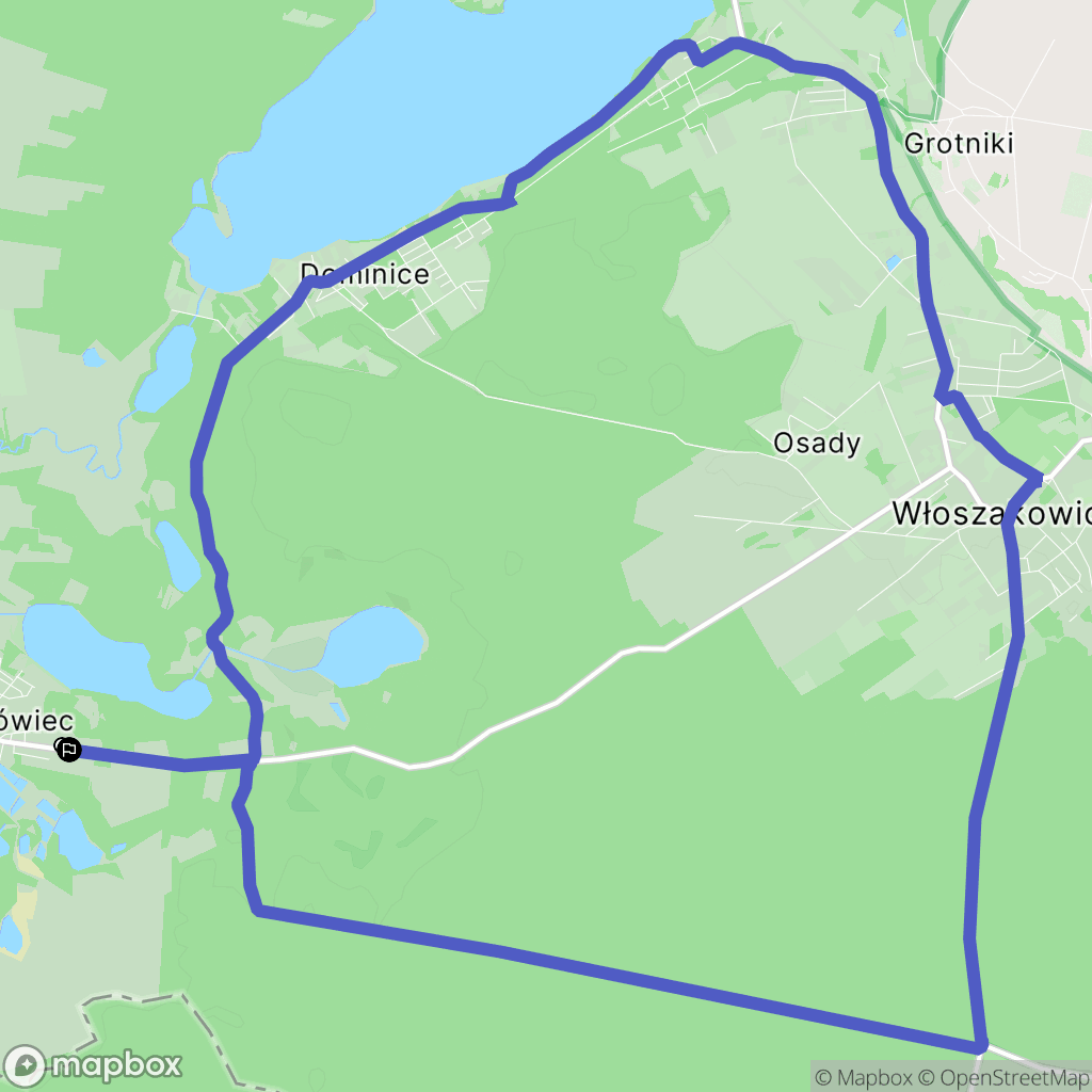 Zaborówiec: mapa trasy - Poland
