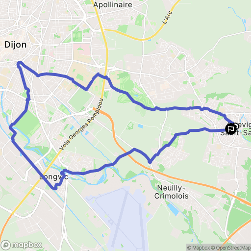 Chevigny-Saint-Sauveur : carte du parcours de randonnée - France