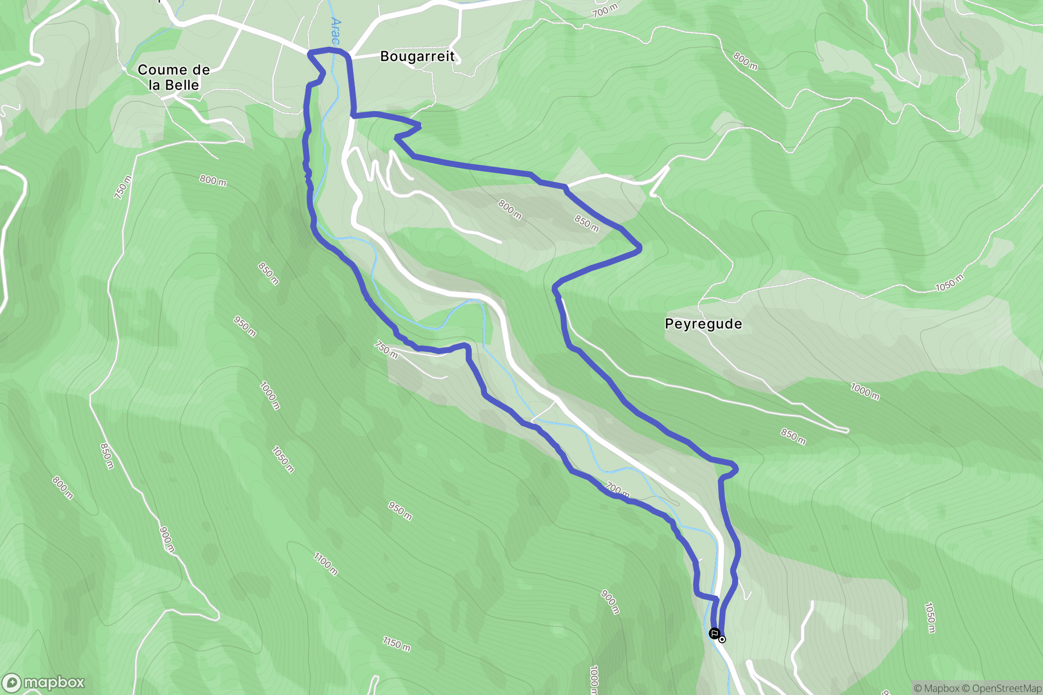 Le Port : carte du parcours de randonnée - France