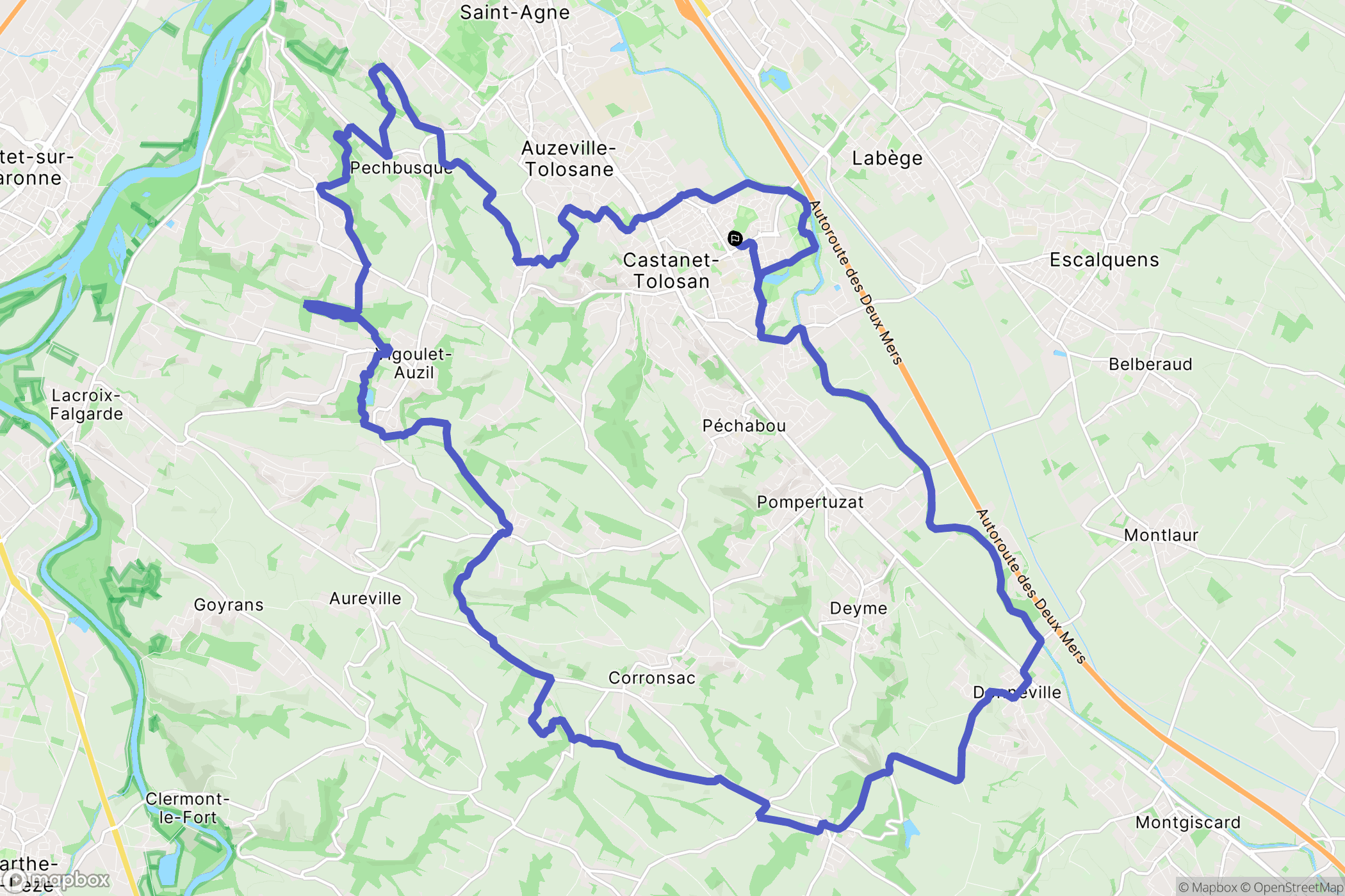 Castanet-Tolosan : carte du parcours de randonnée - France
