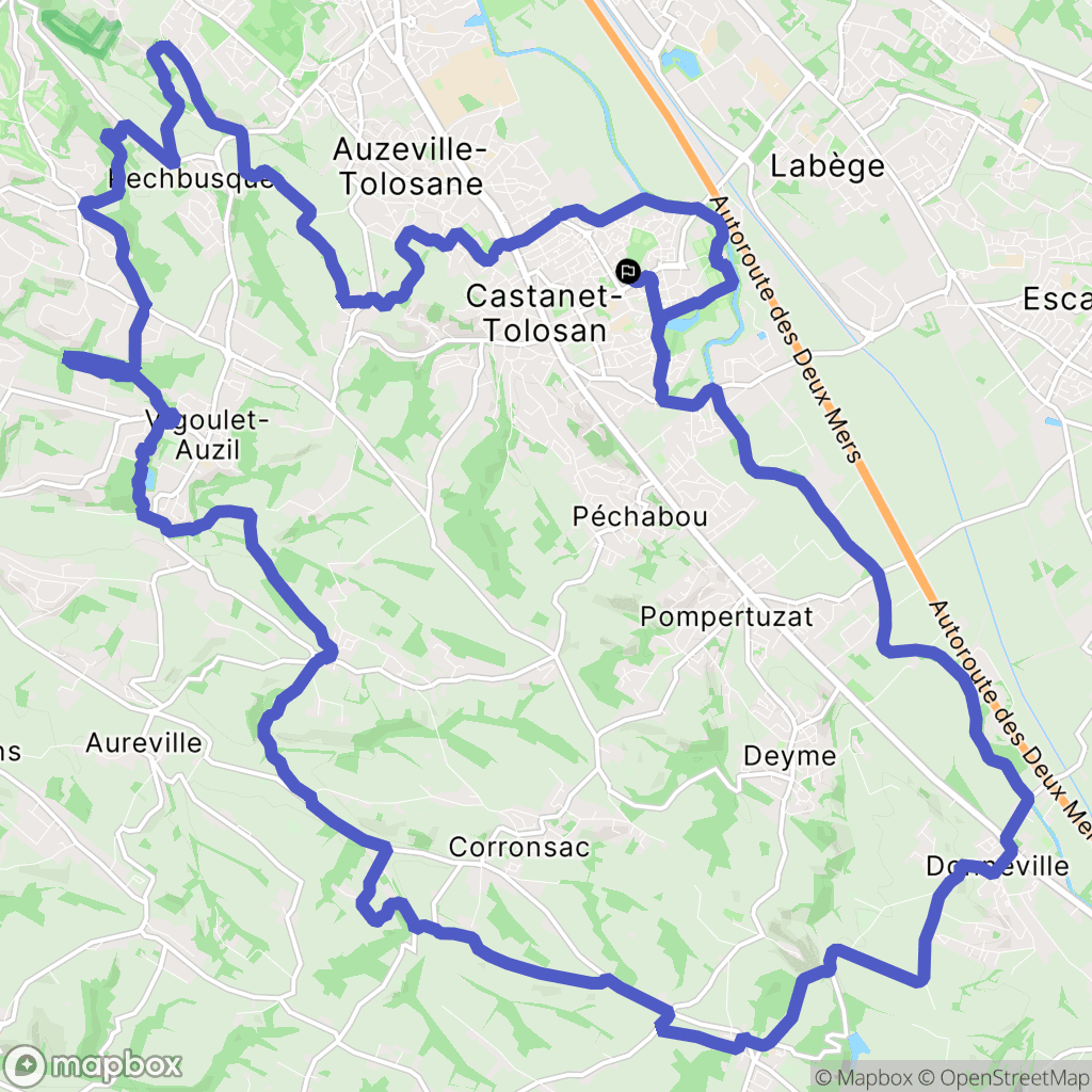 Castanet-Tolosan : carte du parcours de randonnée - France