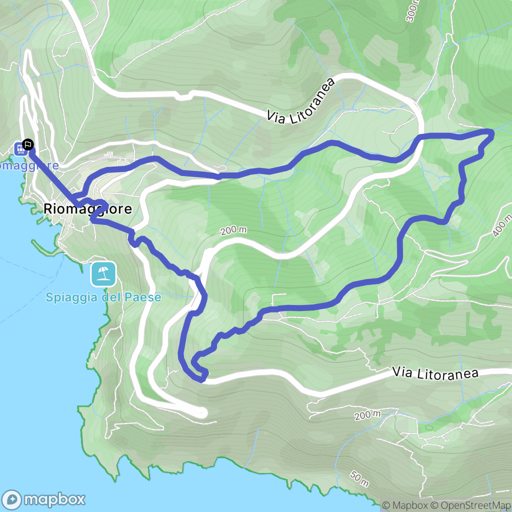 Riomaggiore : carte du parcours de randonnée - Italy