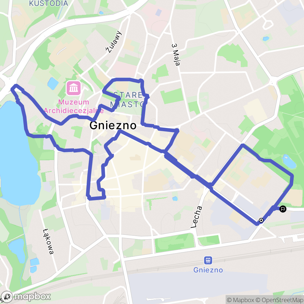 Gniezno: mapa trasy - Poland