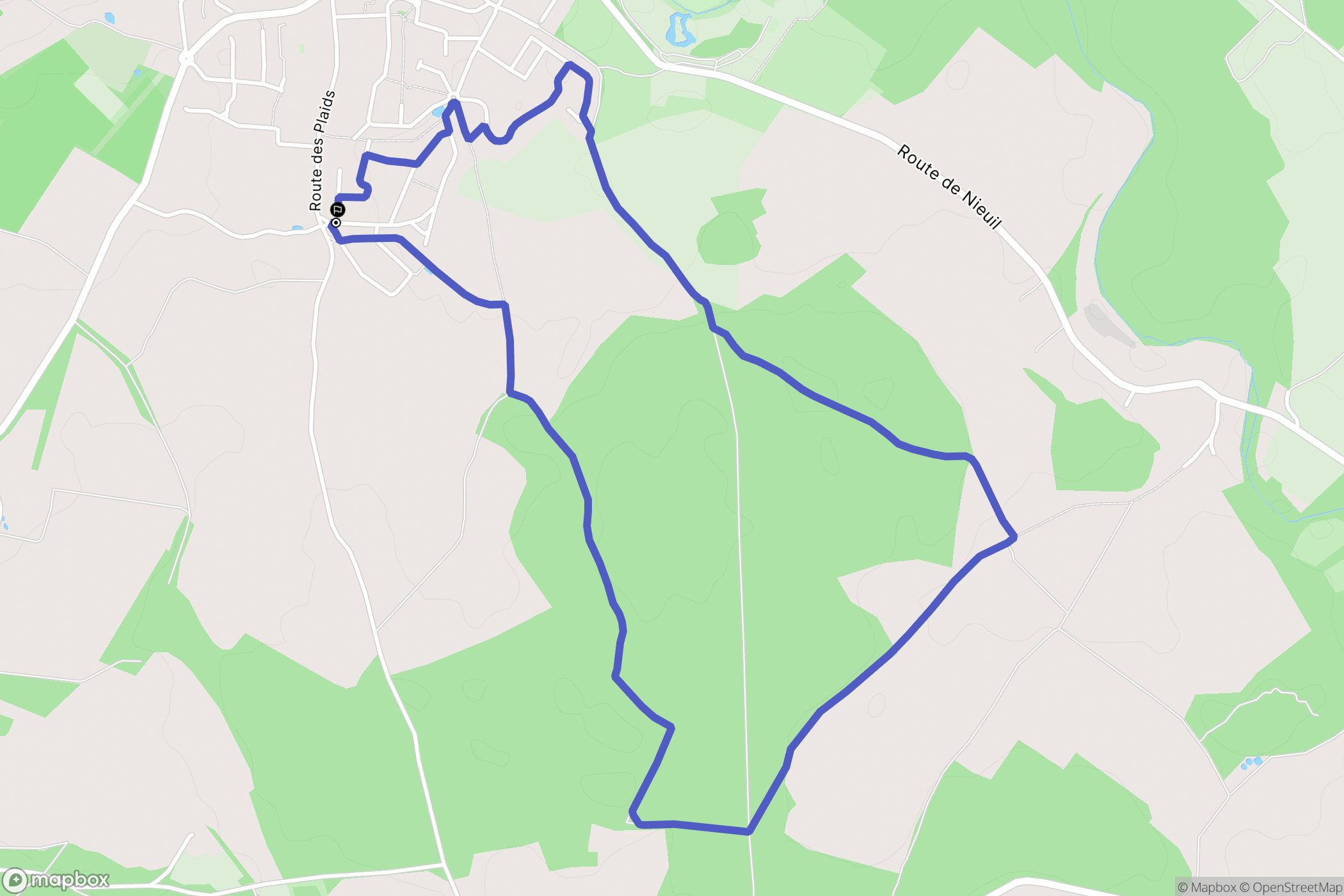 Nouaillé-Maupertuis : carte du parcours de randonnée - France