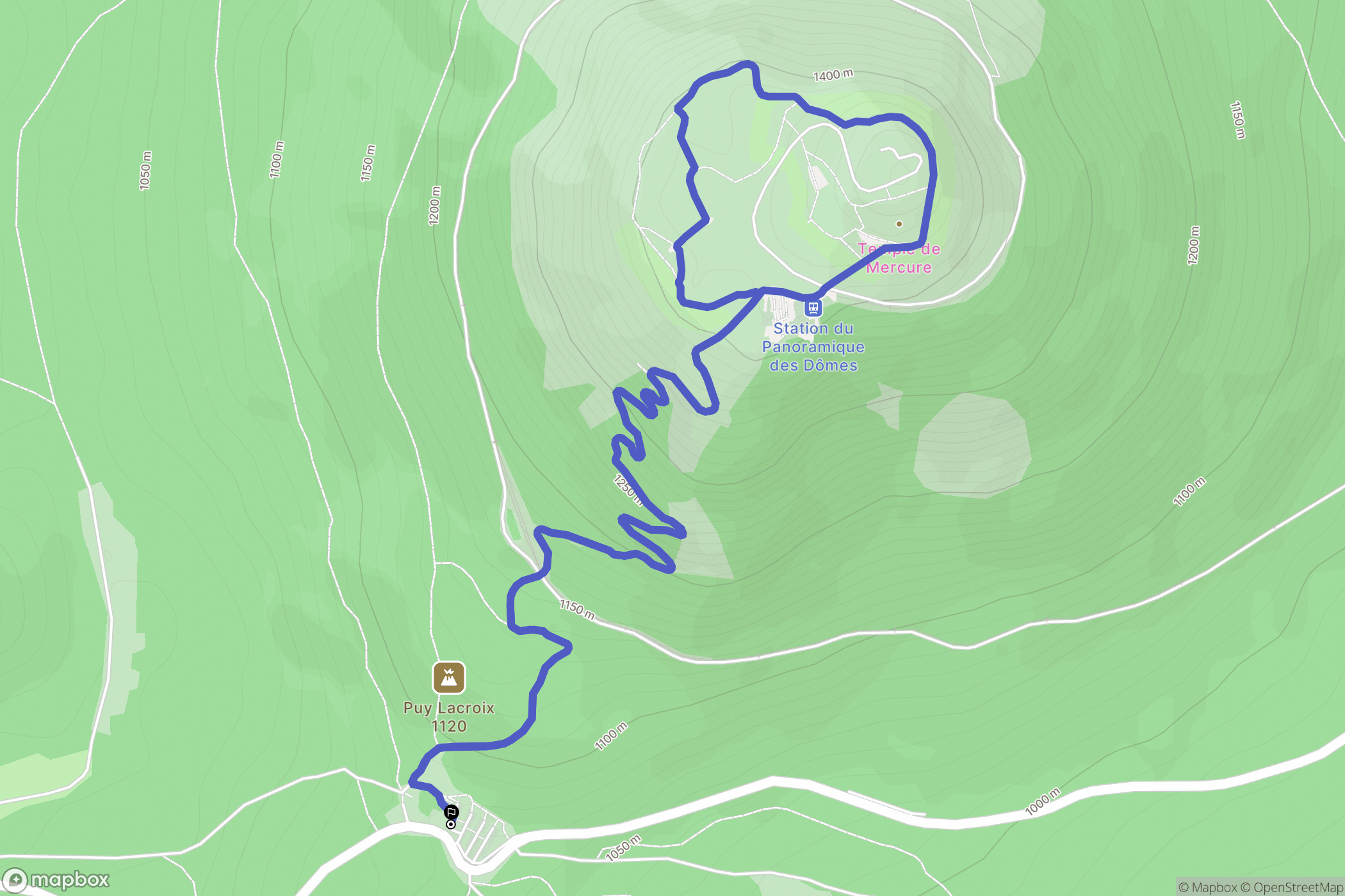Orcines : carte du parcours de randonnée - France