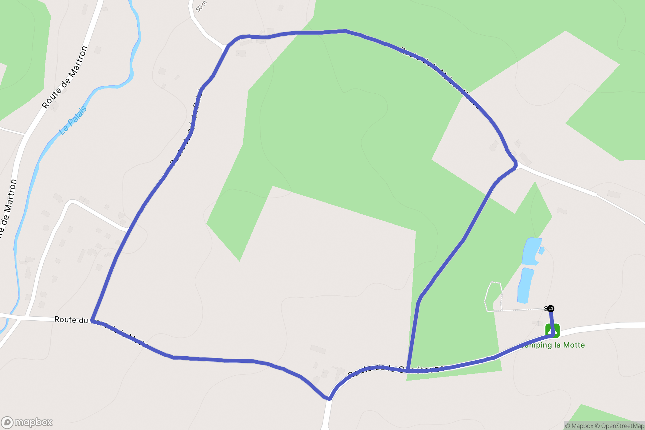 Le Fouilloux : carte du parcours de randonnée - France