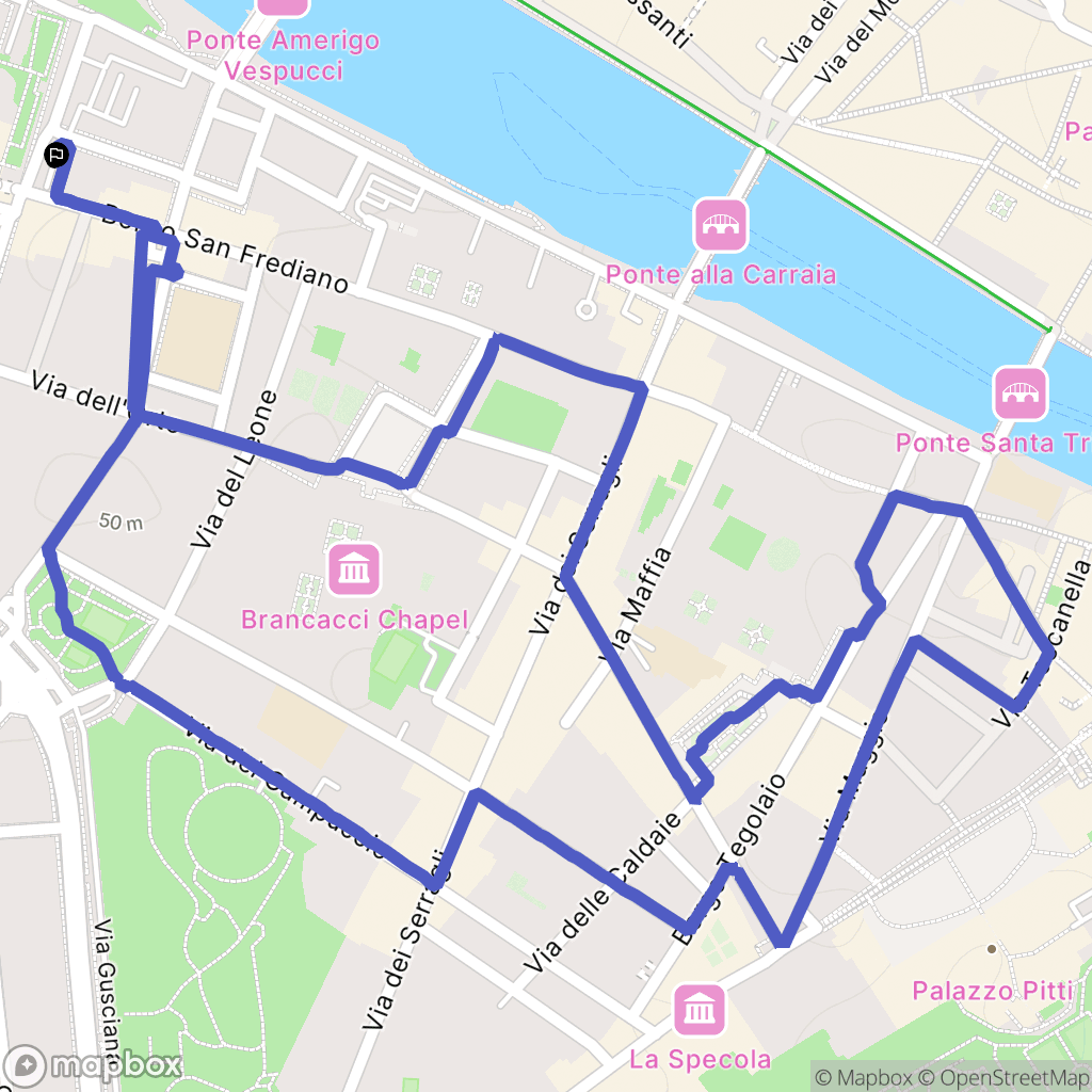 Firenze : carte du parcours de randonnée - Italy