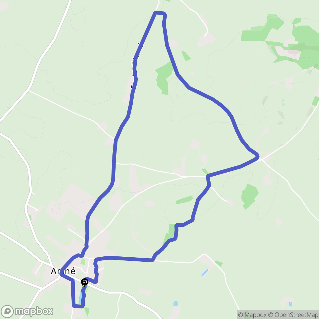 Amné : carte du parcours de randonnée - France