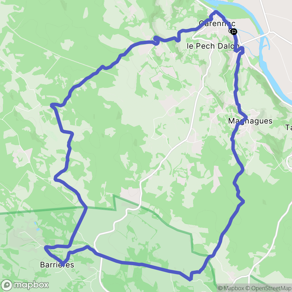 Carennac : carte du parcours de randonnée - France