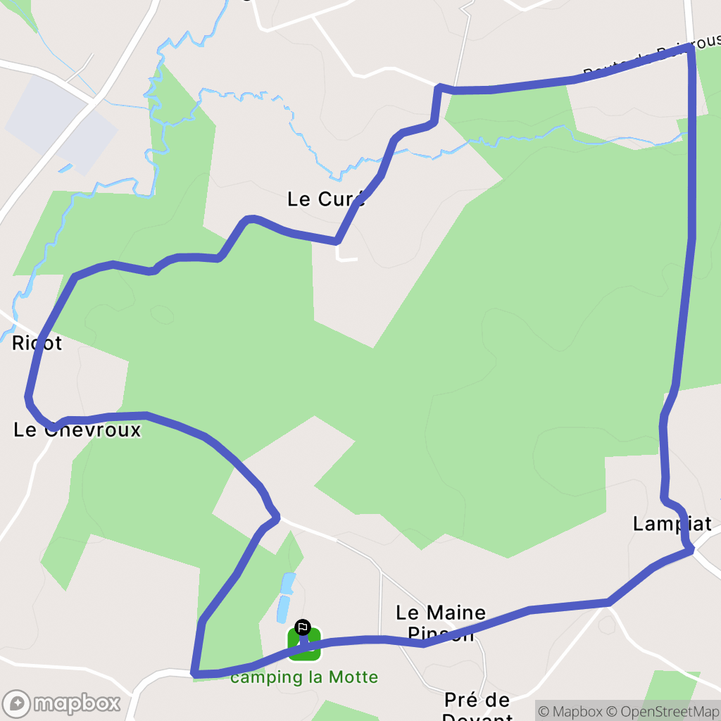 Le Fouilloux : carte du parcours de randonnée - France