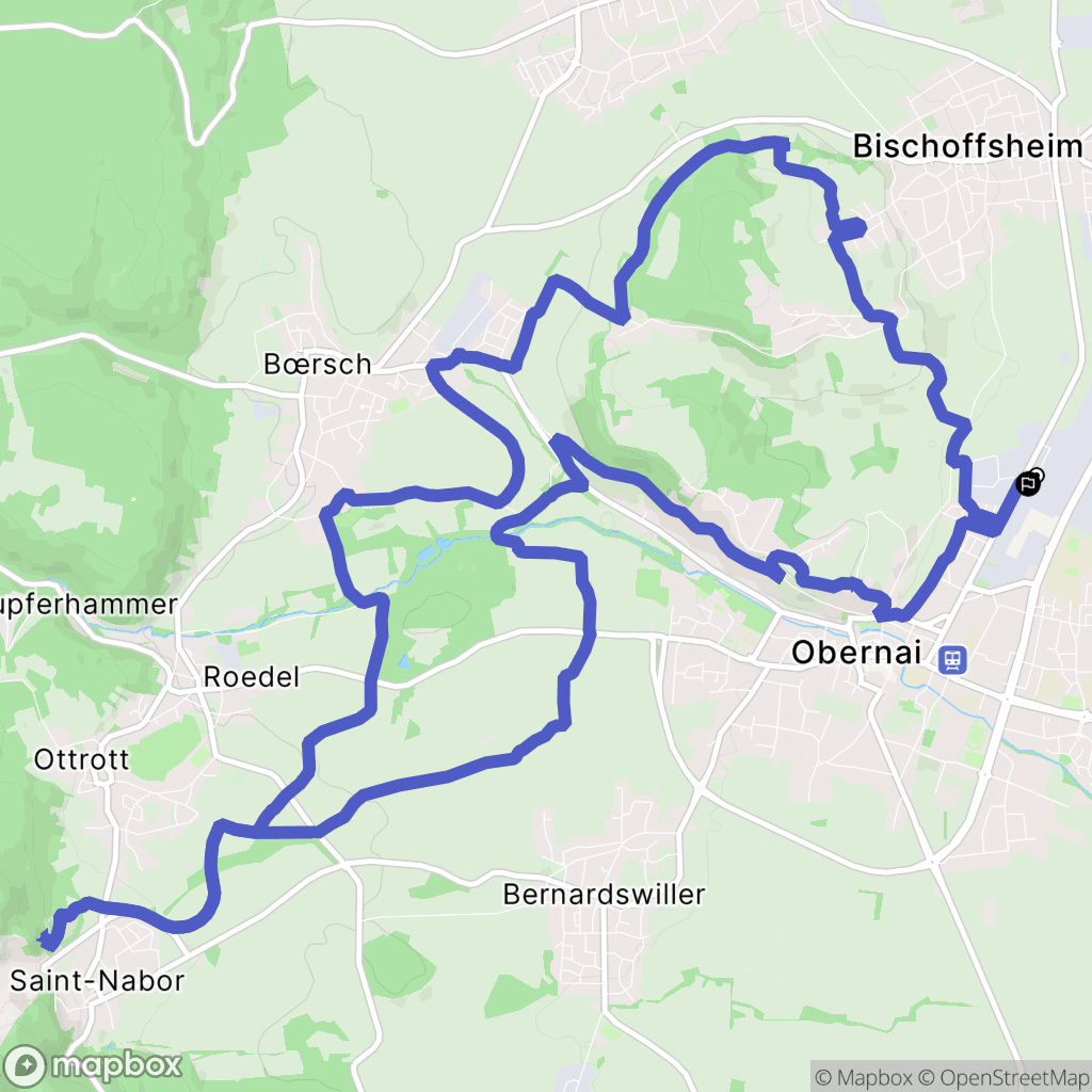 Obernai : carte du parcours de randonnée - France