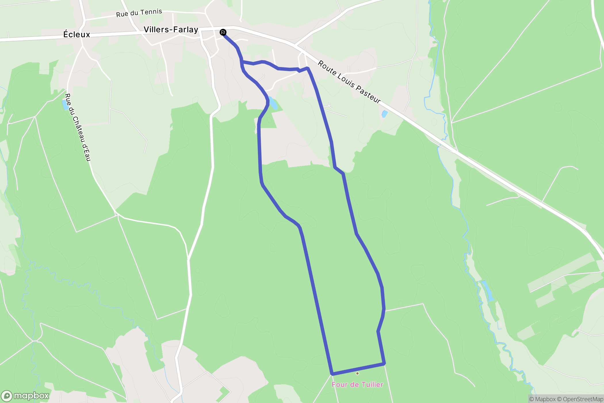 Villers-Farlay : carte du parcours de randonnée - France