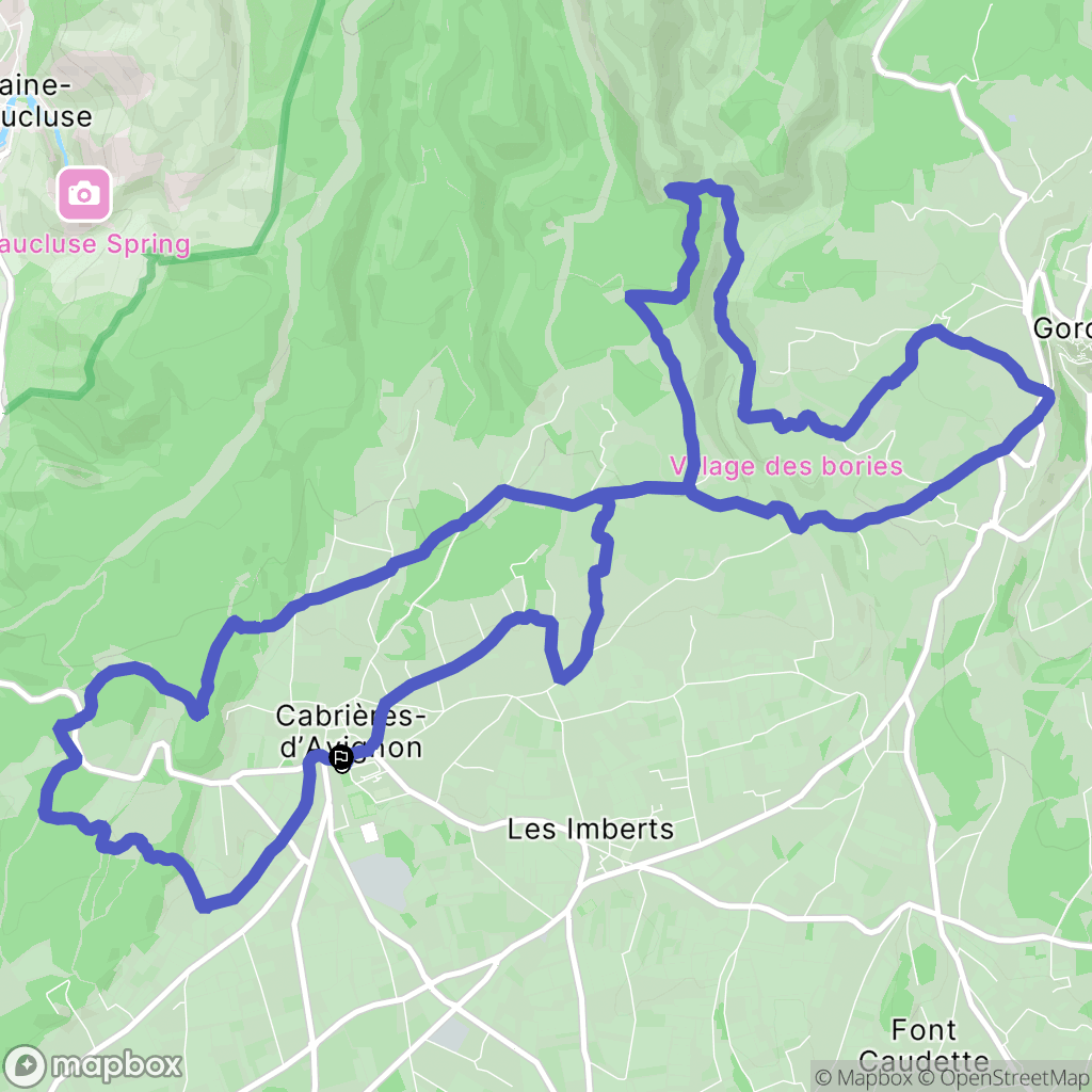 Cabrières-d'Avignon : carte du parcours de randonnée - France