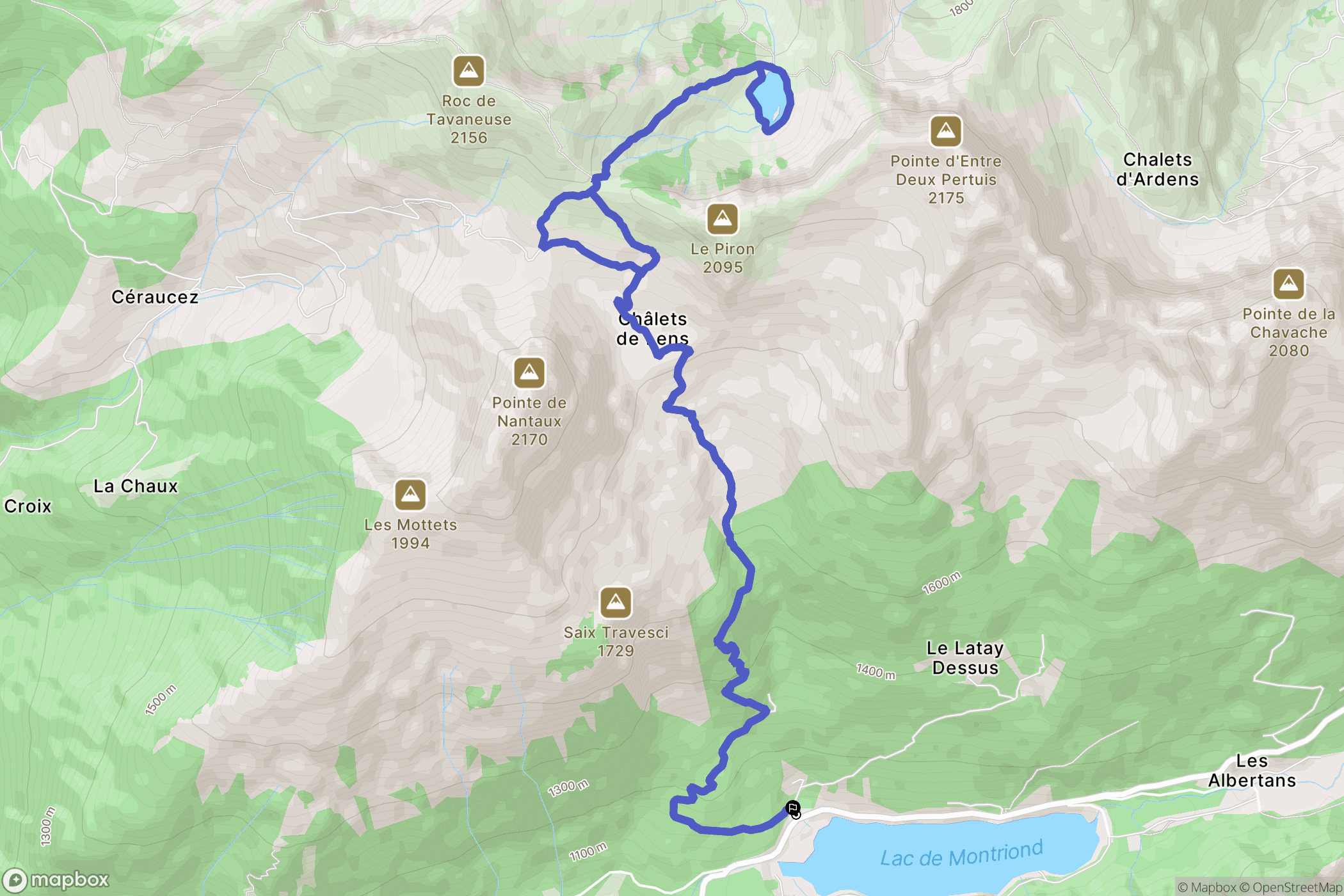 Montriond : carte du parcours de randonnée - France