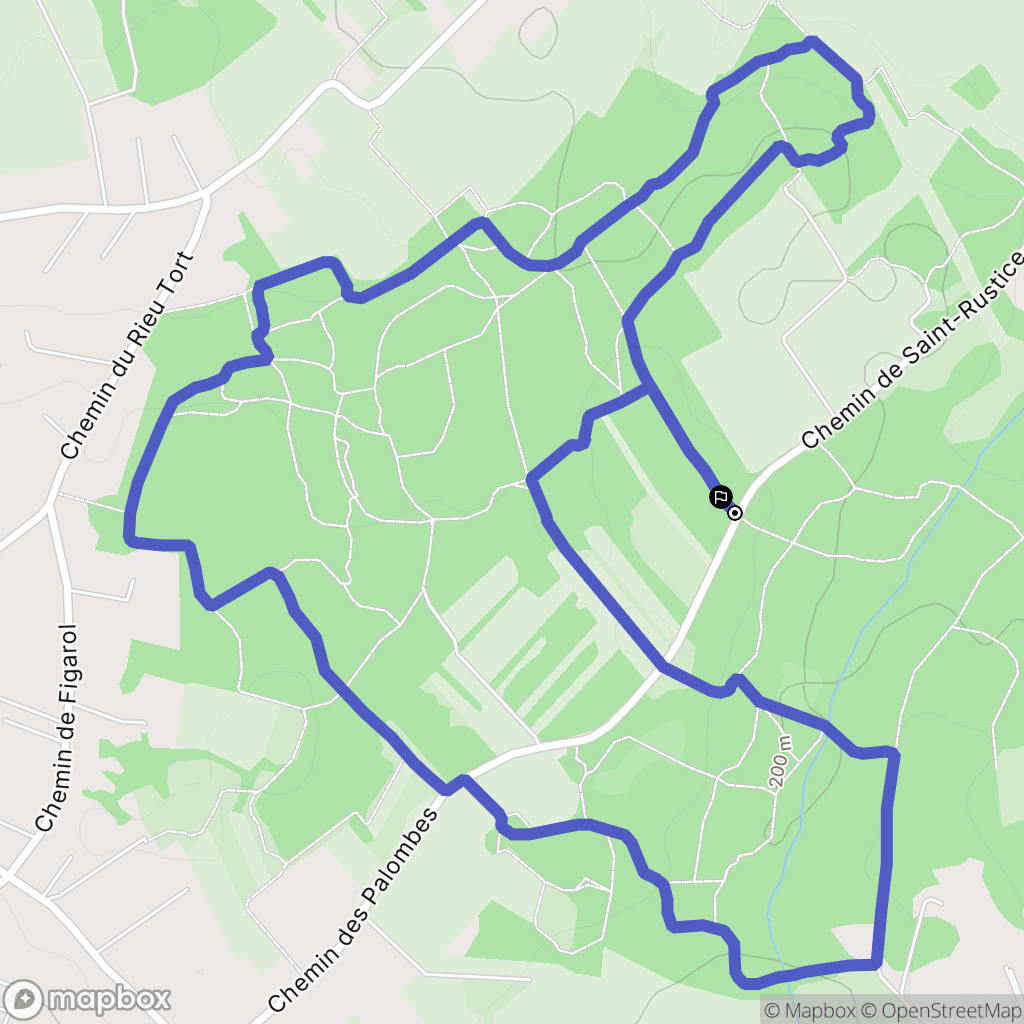 Pompignan : carte du parcours de randonnée - France