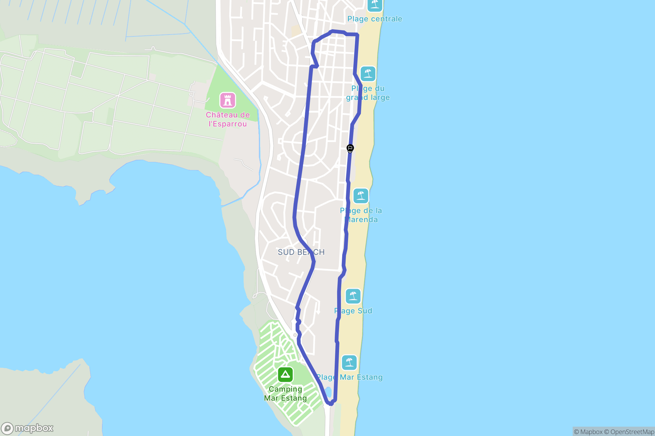 Canet-en-Roussillon : carte du parcours de randonnée - France