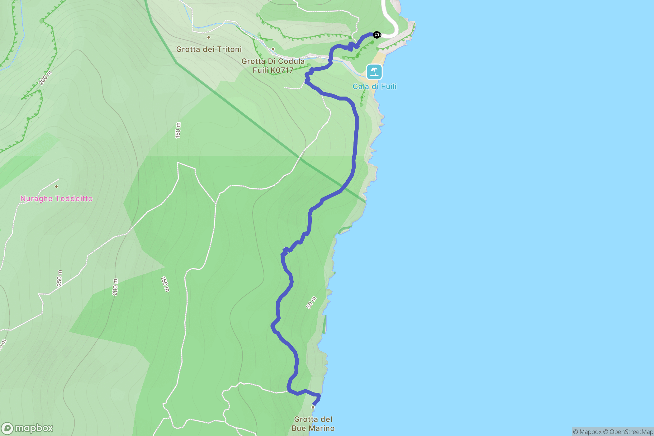  : carte du parcours de randonnée - Italy